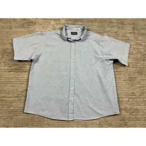 Lady Edwards Button Down Shirt Womens 18 SS Blue Oxford Short Sleeve Pocket 3020